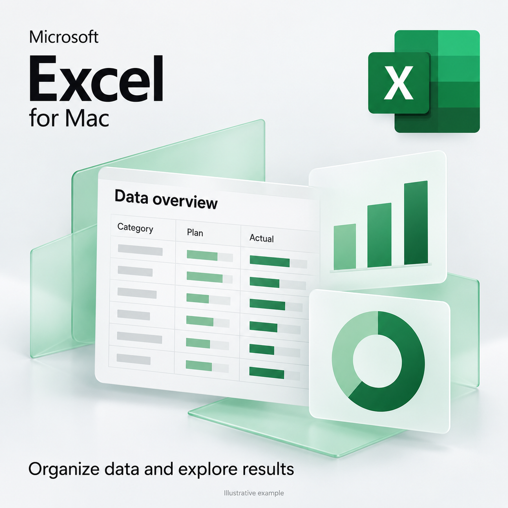 Excel for Mac - illustrative example of spreadsheets and charts