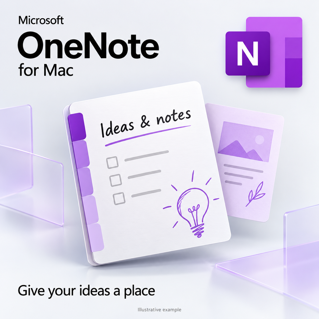 OneNote for Mac - illustrative example of notes and ideas