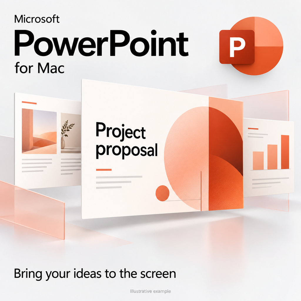 PowerPoint for Mac - illustrative example of presentation slides