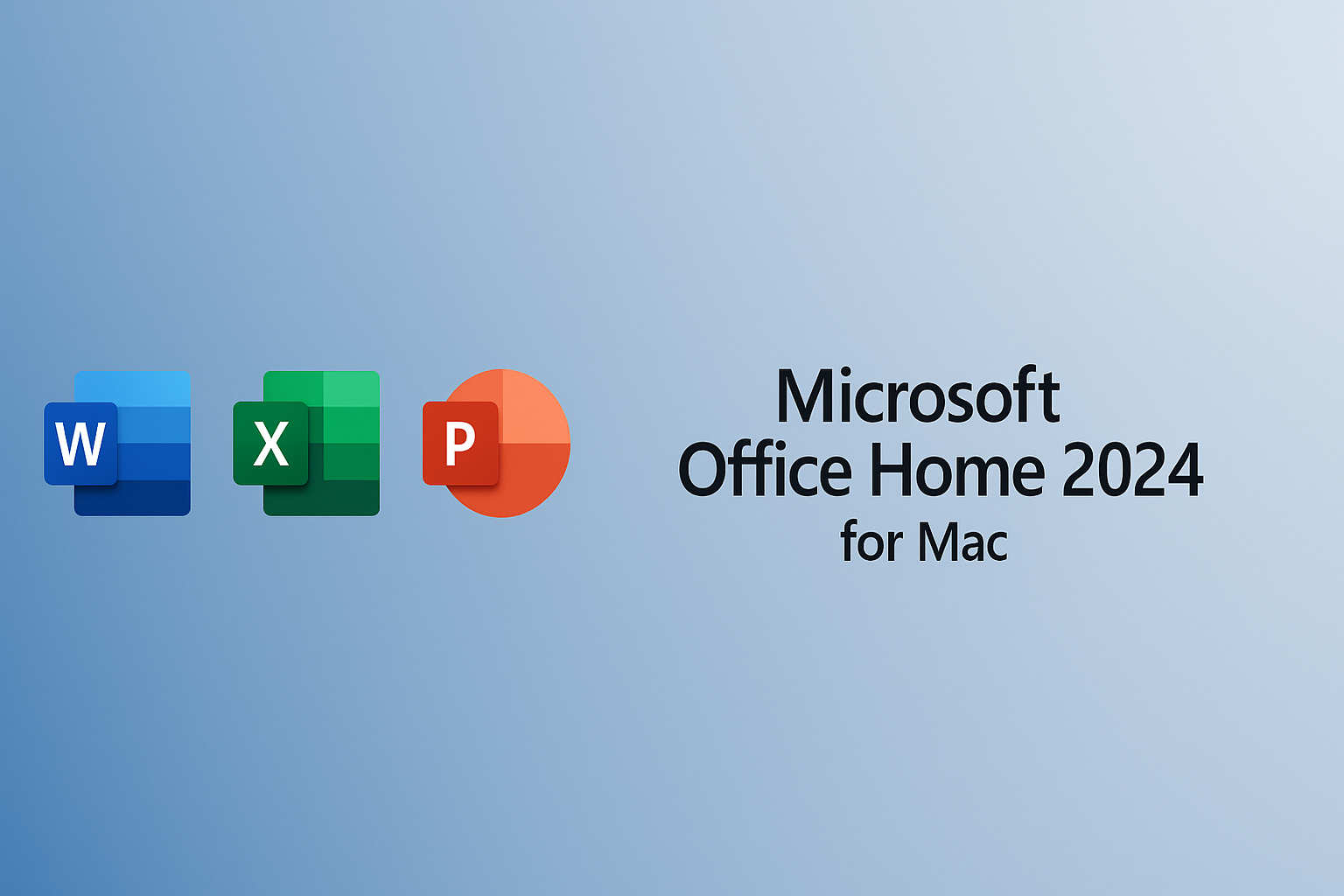 slider for microsoft office home 2024 for Mac, includes the logos word, excel, powerpoint and onenote, fit in hero slide